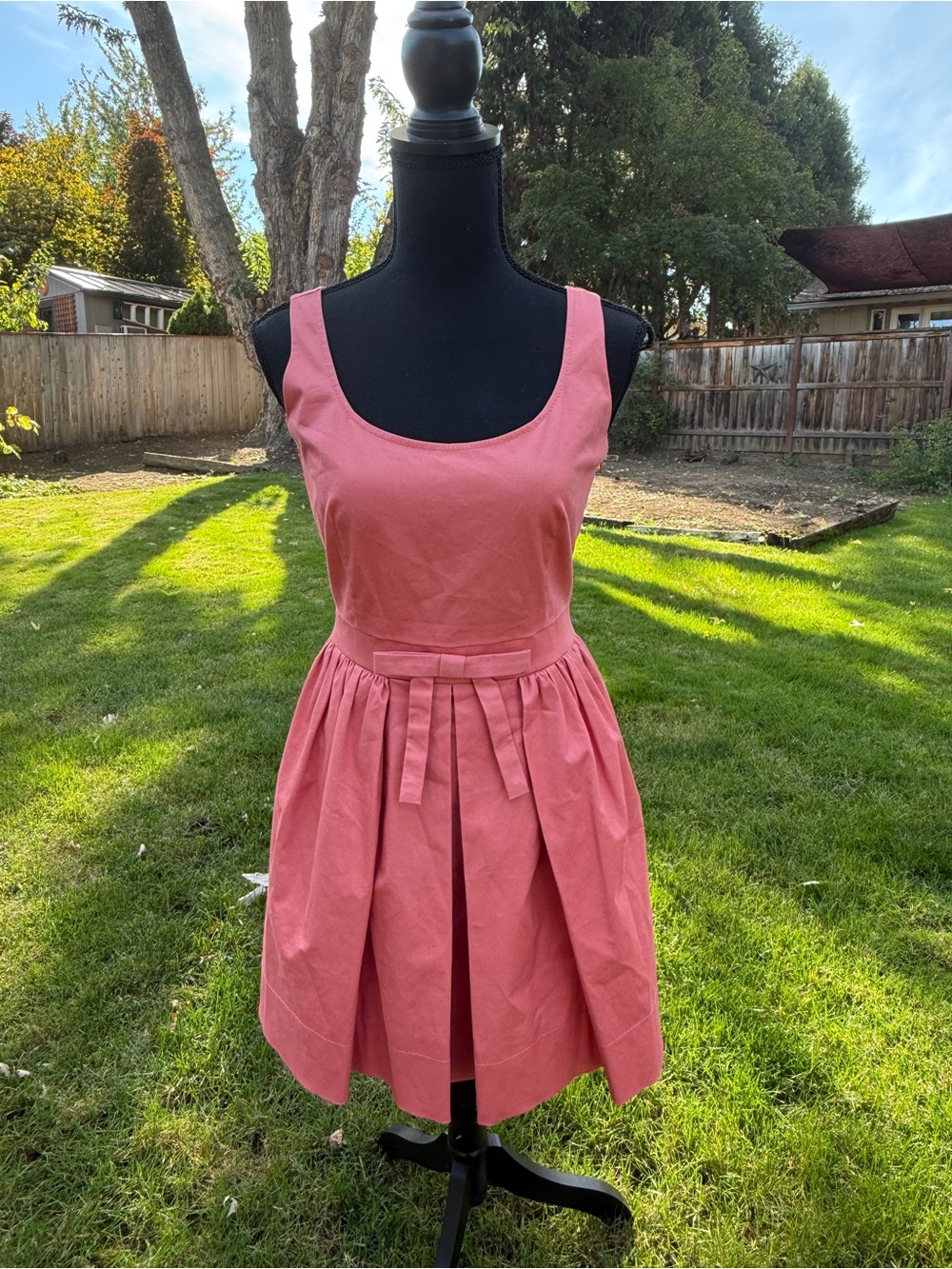 Moschino Cheap and Chic Peach/Pink Scoop Neck Sleeveless Fit & Flare Dress US 6
